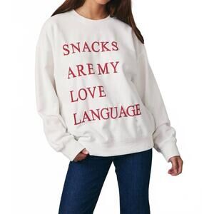 NEW SUNDAY EDITION snack language sweatshirt in white